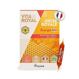 Vitavea - VitaRoyal Énergie BIO - Réduction de la fatigue, Défenses naturelles, Bienfaits Naturels de la Ruche - Gelée royal