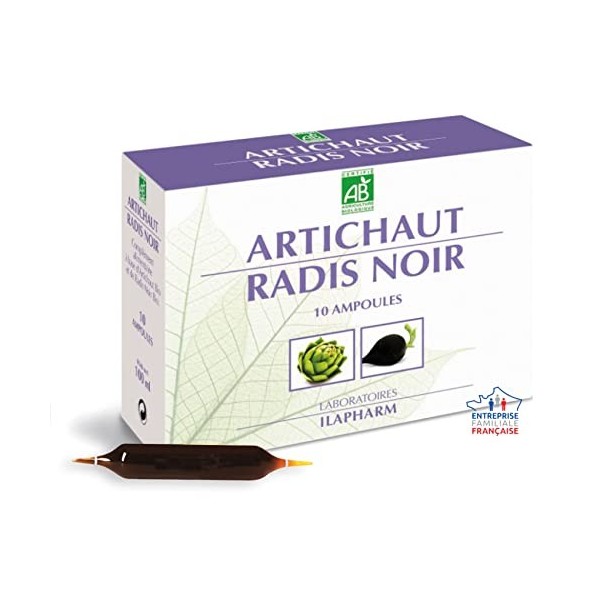 Laboratoires Ilapharm - ARTICHAUT RADIS NOIR BIO - Détox-Draineur - Boîte de 10 ampoules