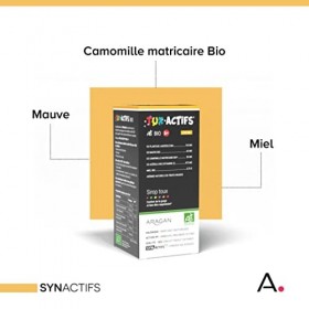 ARAGAN - Synactifs - Tuxactifs Bio 3+ - Complément Alimentaire Toux et Gorge Irritée - Camomille, Miel, Acérola, Mauve, Plant