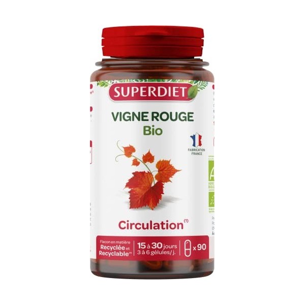 SUPER DIET : VIGNE ROUGE Bio 90 gélules