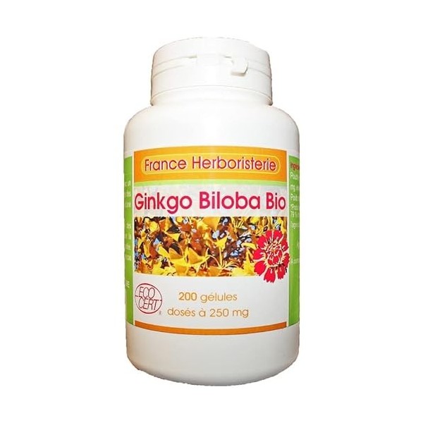 GELULES GINKGO-BILOBA 200 gélules dosées à 250 mg.