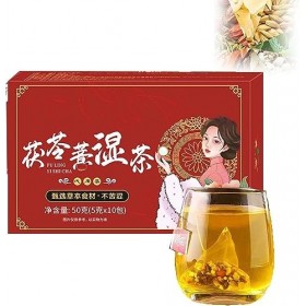 Tisane éliminant Lhumidité Corporelle, 10 Sachets/Boîtes De Tisane Poria, Tisane Aux Herbes,Thé De Soin Du Foie 18 Saveurs,S