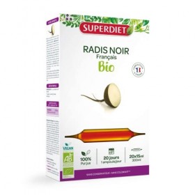 SuperDiet Radis Noir Bio Allié du Foie 20 ampoules de 15ml soit 300ml