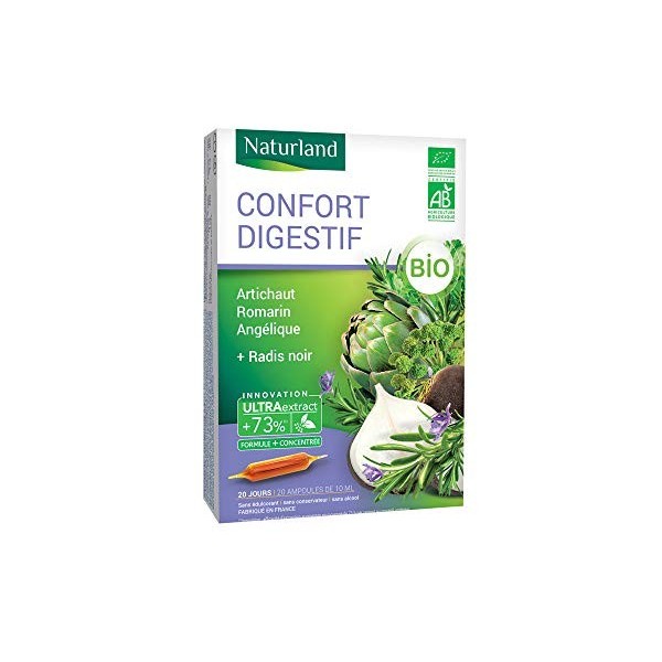 Naturland Confort Digestif Bio 20 Ampoules Buvables de 10 ml