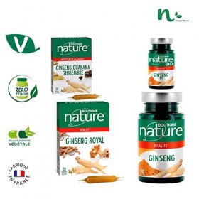 Boutique Nature - Complément Alimentaire - Ginseng BIO - 60 Gélules Végétales - Stimule et Fortifie votre organisme