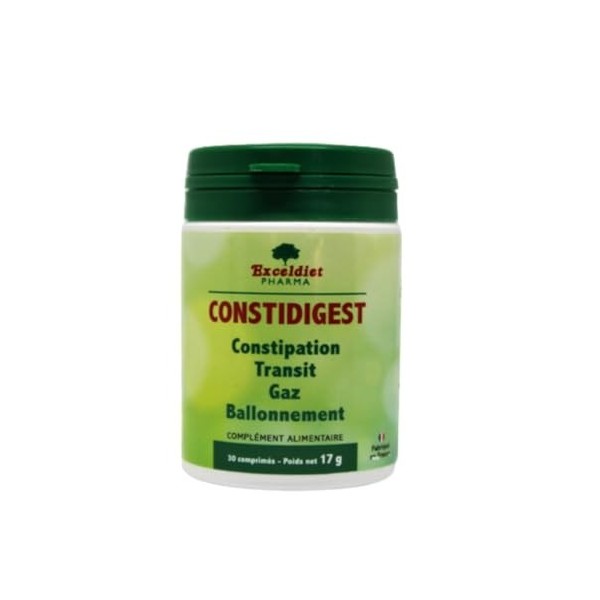 Constidigest - Laxatif Doux contre la constipation 30 comprimés Naturels - Régule le Transit Intestinal - Nettoie, Detox - Co