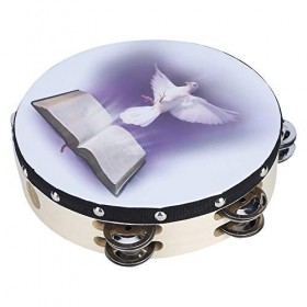 Instruments de Musique Tambourin à Utilisation à Long Terme, Tambourin Compact à Double Rangée de Cloches en Métal, Concert E