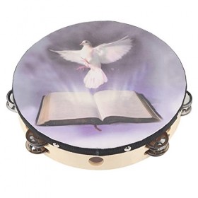 Tambourin Compact à Main, Percussion Légère, Cymbale à Main Ergonomique pour Toute Danse de Fête 25CM 