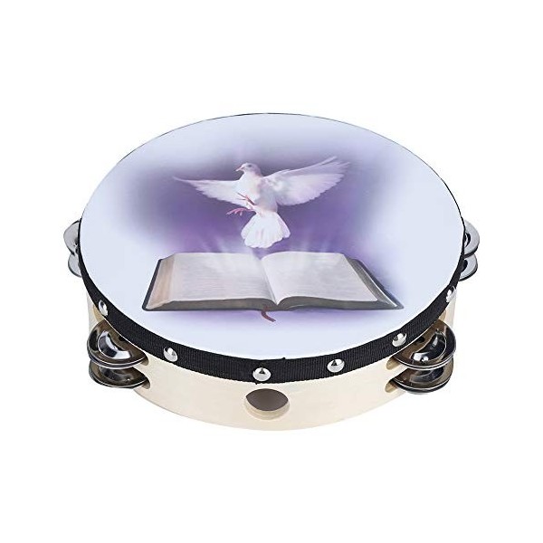 Tambourin Compact à Main, Percussion Légère, Cymbale à Main Ergonomique pour Toute Danse de Fête 25CM 