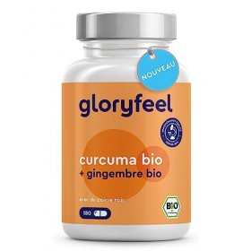 Curcuma Bio avec Gingembre et Poivre Noir, 3300 mg par Dose Quotidienne, Curcumine et Piperine Bio Hautement Dosée, Naturelle