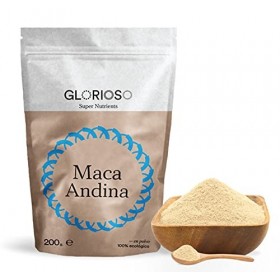 Maca Bio en Poudre 100% Pur - 200 g - Origine Pérou - Améliore les Performances - Végétalien, Sans Gluten et Issu de lAgricu