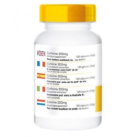 Caféine 200 mg - 120 gélules - Végan | Warnke Vitalstoffe