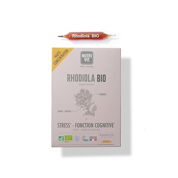 Ampoules Rhodiola BIO - VEGAN, BIO - NUTRIVIE - Fabriqué en France