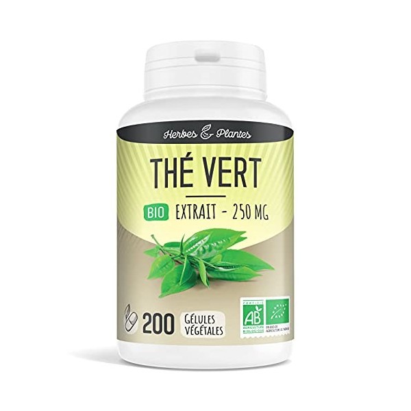 Herbes Et Plantes Thé Vert Bio 200 Gélules Végétales 250 mg
