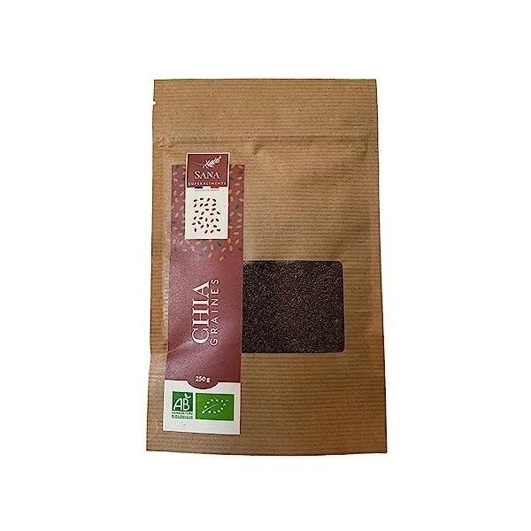 Graines de chia bio entières et naturelles 250 g - Cultivés en France - Riches en fibres et en acides gras oméga-3 - Super al