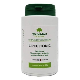 Circulation Sanguine Jambes - Rétention deau - Jambes Lourdes - Circultonic 120 Gélules - Jambes Légères - Vigne Rouge, Nois