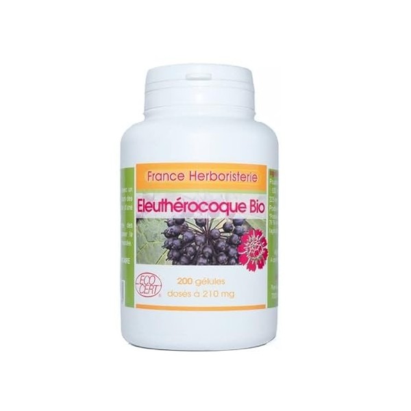 GELULES ELEUTHEROCOQUE racine Ginseng Sibérie 200 gélules dosées à 210mg.