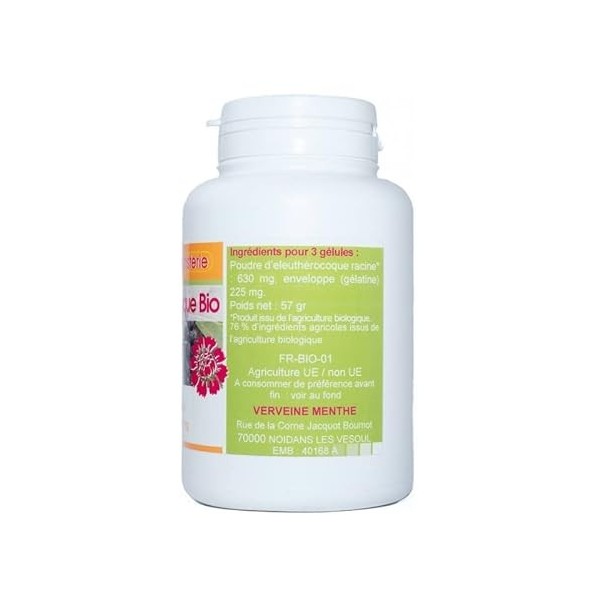 GELULES ELEUTHEROCOQUE racine Ginseng Sibérie 200 gélules dosées à 210mg.