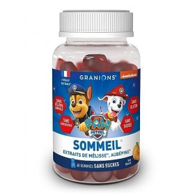 Gummies sommeil GRANIONS PAT PATROUILLE | Complement alimentaire | Relaxation, sommeil sain | Extrait de mélisse, aubépine | 