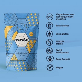 SYZYGY FOOD | Mélatonine 1,9 mg avec 5HTP, Magnésium, Valériane et Vitamine B6 | 150 Gélules - 5 Mois | Pour réguler le somme