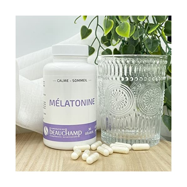 Laboratoire Beauchamp - Complément alimentaire MELATONINE - 30 gélules - Endormissement rapide - Calme - Sommeil - Développé 