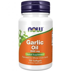 Now Foods, Garlic Oil Huile dAil , 1500mg, 100 Capsules molles, Testé en Laboratoire, Sans Gluten, Sans OGM
