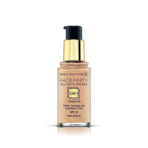 Max Factor Facefinity All Day Flawless 3 in 1 Foundation SPF 20 65 Rose Beige 30ml