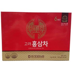 Thé au Ginseng Rouge Coréen 6 ans dâge boîte de 50 sachets très concentré de 3g - renforce le système immunitaire, la mémo