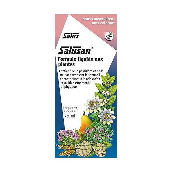 Salus Salusan® - Formule liquide - Sommeil et Relaxation, Bien-Être - Extraits Naturels de Mélisse et de Passiflore - 250 ml