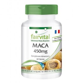 Fairvital | Maca 450mg Fort - avec 4500mg de racine de maca par dose journalière - Anti-stress, Revigorant & Énergie - Hautem