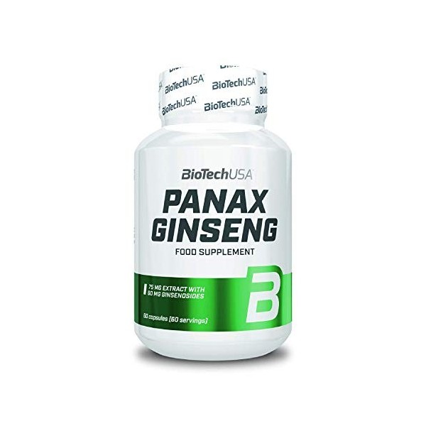 BioTechUSA Panax Ginseng Des capsules contenant des extraits de ginseng coréen en complément alimentaire, 60 capsules