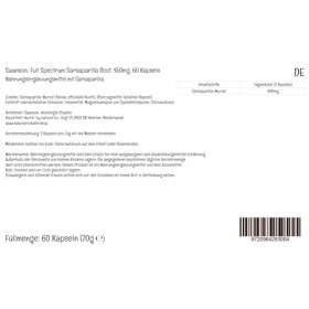 Swanson, Sarsaparilla Root, 450mg, Haute Dosé, 60 Capsule, Testé en Laboratoire, Sans Soja, Sans Gluten, Sans OGM