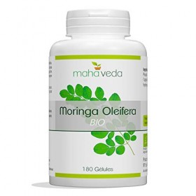 MORINGA BIO Gelules - Protéines, Minéraux, Calcium, Potassium, Vitamines - Superaliment Vegan - Complement Alimentaire Nature
