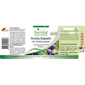 Fairvital | Baies Aronia avec anthocyanes - Fortement dosé - 90 gélules - 20% anthocyanes et polyphénols 45%