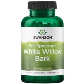 Swanson, Full Spectrum White Willow Bark Écorce de Saule Blanc , 400mg, Haute Dosé, 90 Capsule, Testé en Laboratoire, Sans S