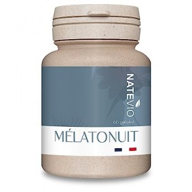 Mélatonuit - Pilulier de 60 gélules - Mélatonine - Passiflore - Pavot de Californie - Aide au sommeil, endormissement - 100% 