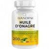 Bandini® Huile dOnagre 200 Capsules 2000mg Pressée à froid - 10% Gla + Vitamine E - Antioxydant et Anti-Inflammatoire pour