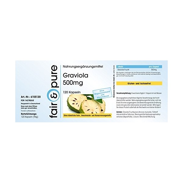 Fair & Pure® - Graviola 500mg - 120 gélules véganes