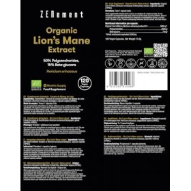 Bio Lions Mane, 120 capsules, avec extrait 6:1 de 3000mg par dose journalière, 50% polysaccharides, 15% bêta-glucanes | Crini