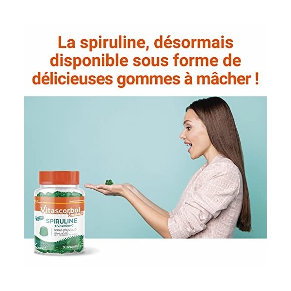 VITASCORBOL - GOMMES SPIRULINE - Complément alimentaire à base de Vitamine C – Spiruline - Fatigue et système immunitaire - 3