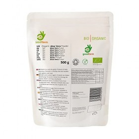 GoodFarm Bio Aloe Vera Poudre 500g - Qualité Premium, Certifié Biologique | Excellent pour les soins de la peau | Vegan | Ayu