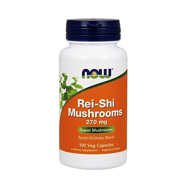 Now Foods, Rei-Shi Mushrooms 100 gélules avec 270 mg dextrait de champignon Reishi par capsule