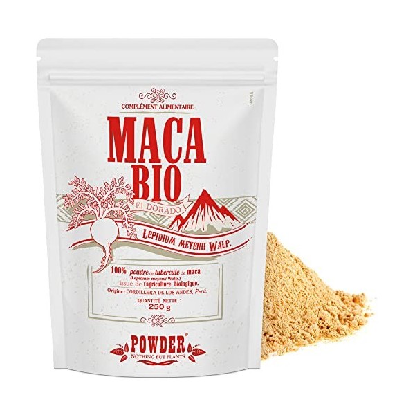 MACA BIOLOGIQUE EN POUDRE "EL DORADO" * 250g * POWDER Nothing But Plants®