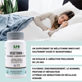 SFB Laboratoires - Vegetonin+ - Facilite lEndormissement - Sommeil Réparateur - Réduit lAnxiété - 30 gélules végétales