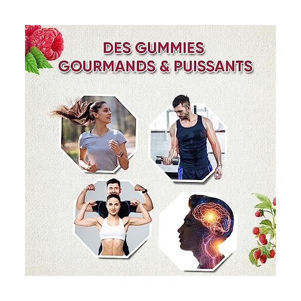 Ashwagandha Gummies 1200mg/Jour - 120 Gummies Vegan Pour 2 Mois - 30:1 Extrait dAshwagandha - Ginseng Indien Puissant, Goût 