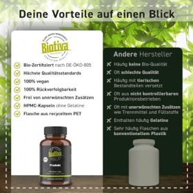 Mélisse bio 150 Gélules | Melissa officinalis | 450mg | Sans additifs | Conditionné et contrôlé en Allemagne | Biotiva