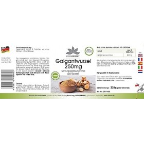 Racine de galanga 250 mg - 400 comprimés pour 200 jours - qualité pharmacie allemande - gingembre thaï - fortement dosé - vég