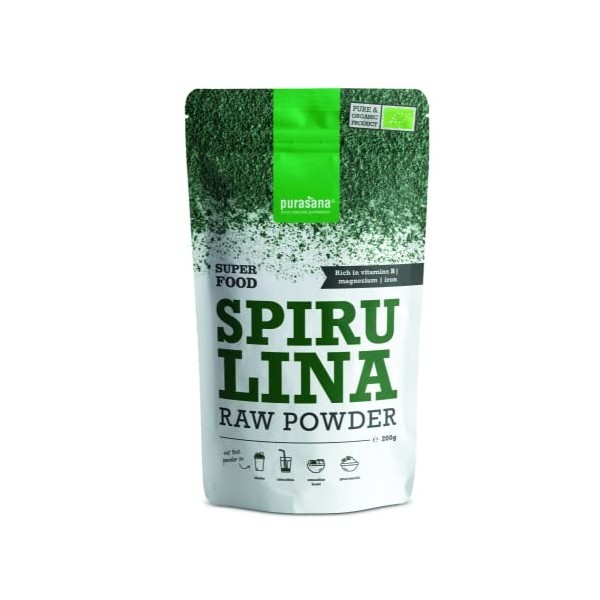 Purasana Spiruline Bio poudre, Spiruline algue bleue Ecocert | 200 G