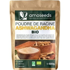 Ashwagandha en Poudre Bio 500G | Ginseng Indien | Stress, Sommeil, Adaptogène | Poudre de Racine 100% Pure dAshwagandha Wit