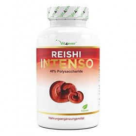 Champignon Reishi - 180 capsules - 1300 mg dextrait par dose quotidienne - 40% de polysaccharides bioactifs - Vegan - Power 